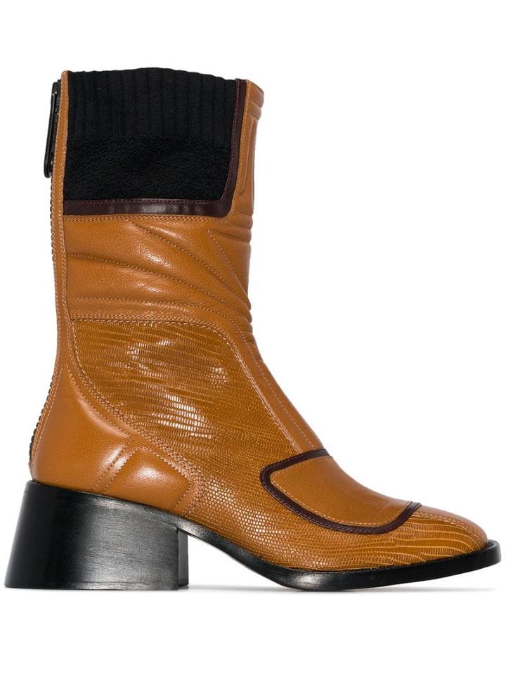 Chloé Bell 50mm Quilted Boots - Brown