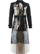 Comme Des Garçons Homme Plus Metallic Panel Double-breasted Coat, Size: Medium, Black, Polyurethane/wool