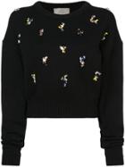 Jason Wu Collection Embellished Cropped Sweater - Black