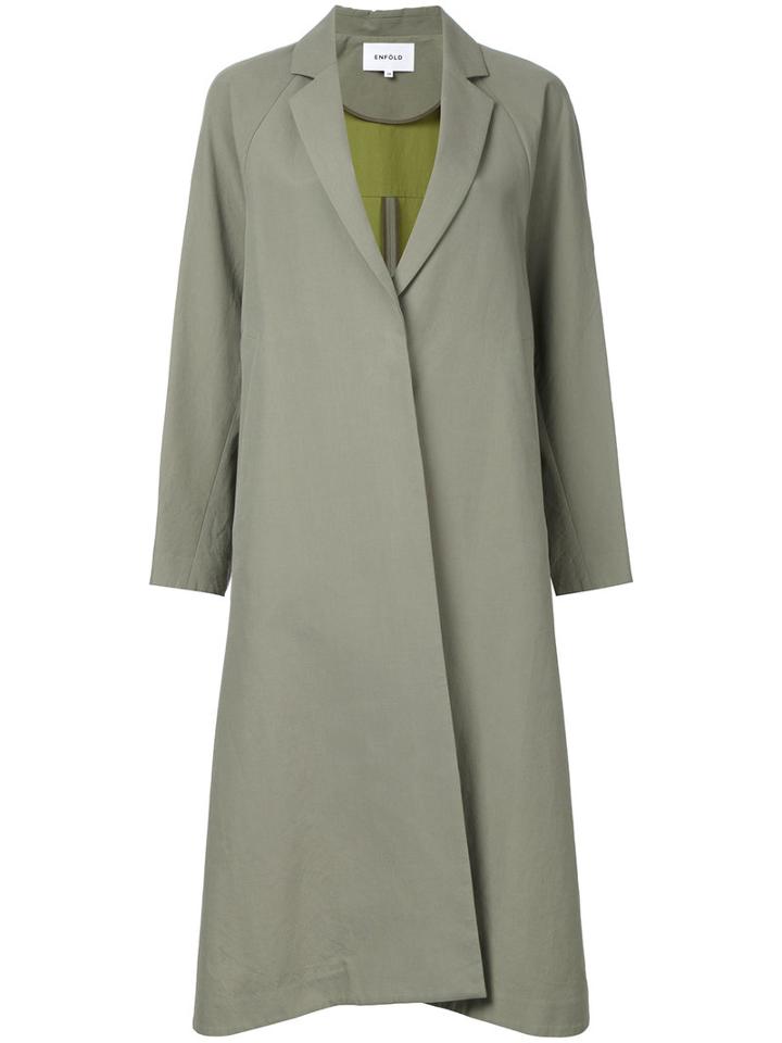 Enföld - Single Breasted Coat - Women - Cotton/polyester - 38, Green, Cotton/polyester
