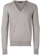 Loro Piana Long Sleeved V-neck Sweater - Grey