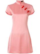 De La Vali Suki Mandarin Mini Dress - Pink & Purple