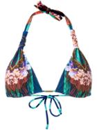 Blue Man Printed Triangle Bikini Top, Women's, Size: Medium, Polyamide/spandex/elastane
