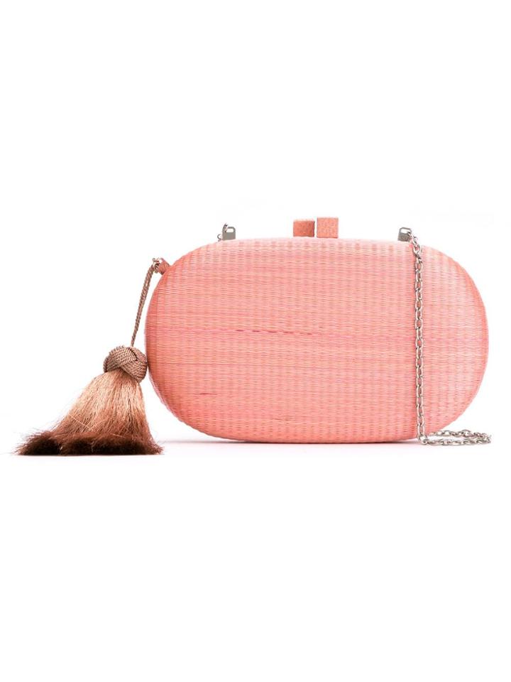 Serpui Straw Clutch - Pink