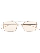 Thom Browne Eyewear Retro Style Square Sunglasses - Silver