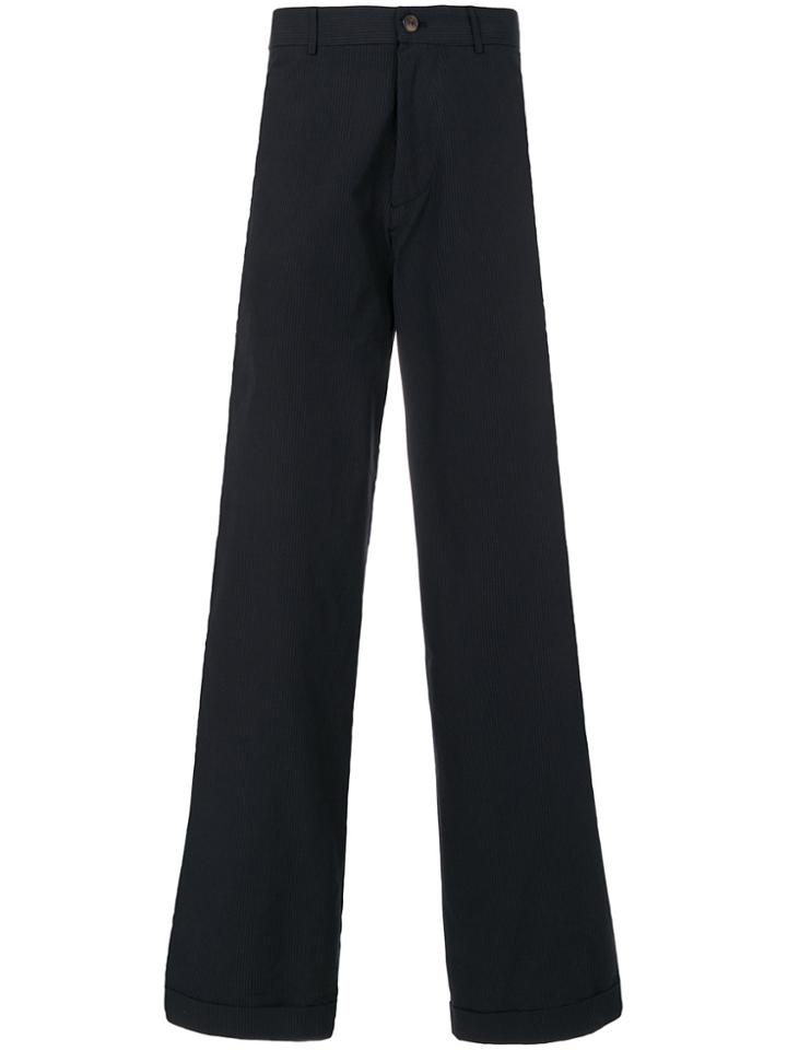 Société Anonyme Pinstripe Wide Leg Trousers - Blue