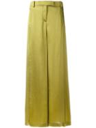 Valentino Flared Trousers, Women's, Size: 44, Green, Silk/viscose