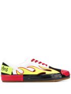 Palm Angels Fire-print Sneakers - White