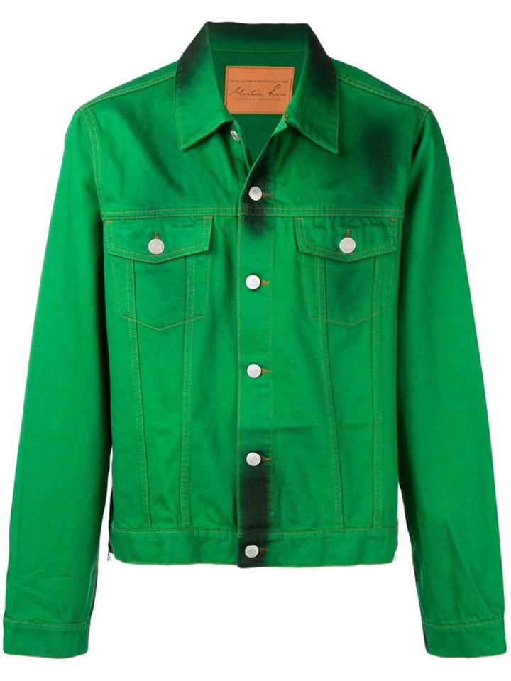 Martine Rose 'ashy' Denim Jacket - Green