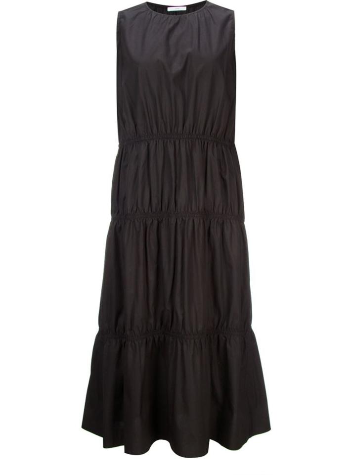 Astraet Flared Sleeveless Dress, Women's, Black, Cotton