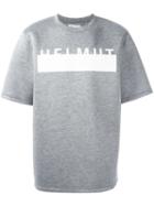 Helmut Lang Logo Print T-shirt, Men's, Size: Large, Grey, Modal