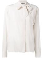 Bottega Veneta Pussy Bow Blouse, Women's, Size: 42, White, Silk