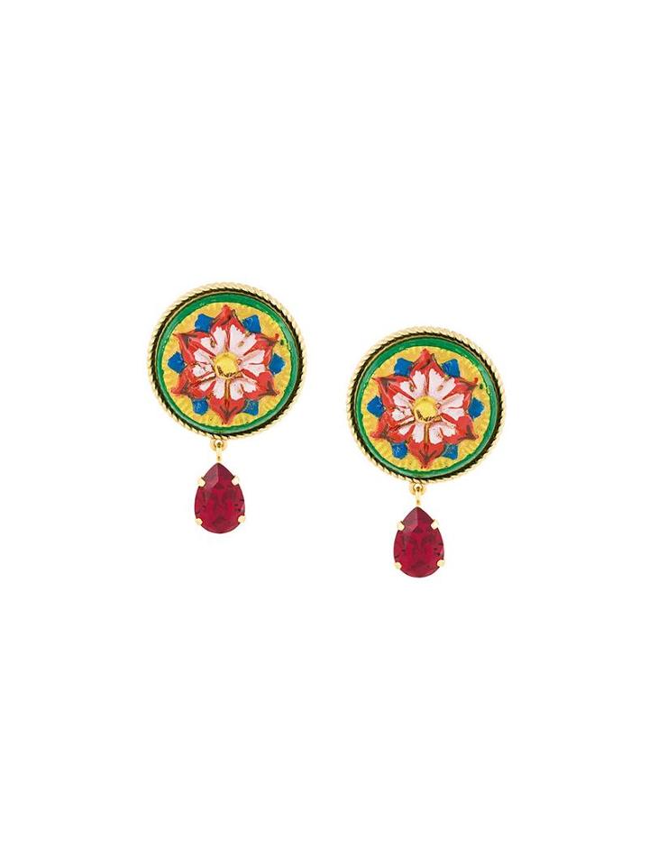 Dolce & Gabbana Decorative Clip-on Earrings, Women's, Red