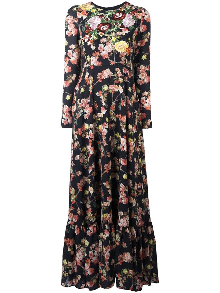 Antonio Marras Rose Embroidered Floral Dress - Black