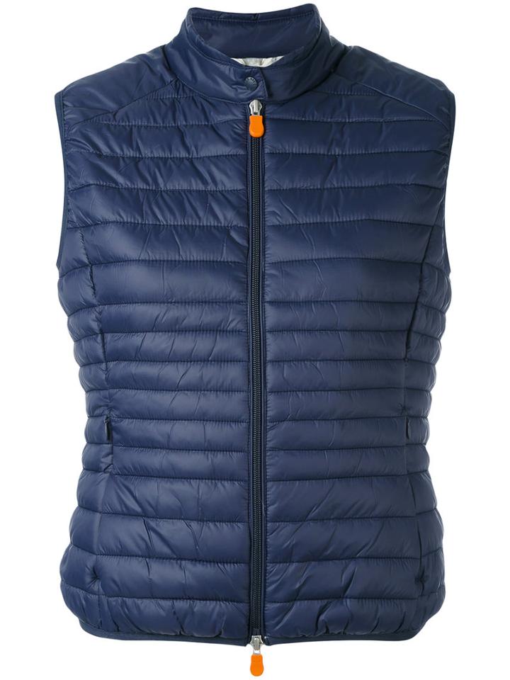 Save The Duck - Sleeveless Padded Gilet - Women - Nylon/polyester - 3, Blue, Nylon/polyester
