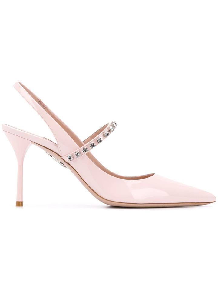 Miu Miu Embellished Sling-back Pumps - Pink