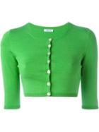 P.a.r.o.s.h. Cropped Cardigan, Women's, Size: Xs, Green, Silk/spandex/elastane