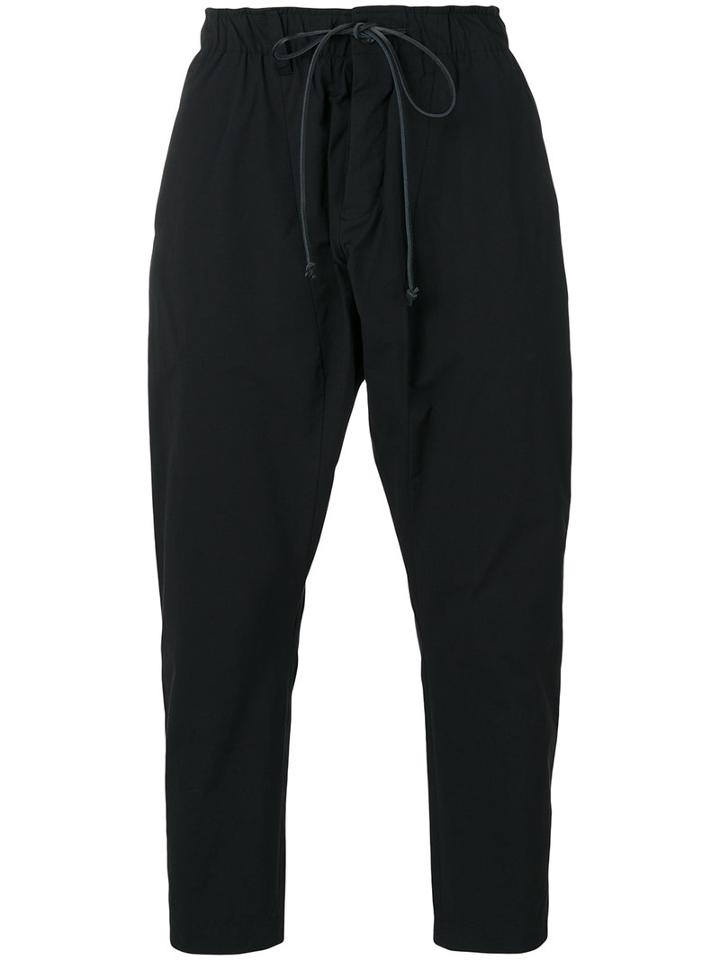 Attachment - Tapered Cropped Trousers - Men - Cotton/nylon/polyurethane - Ii, Black, Cotton/nylon/polyurethane