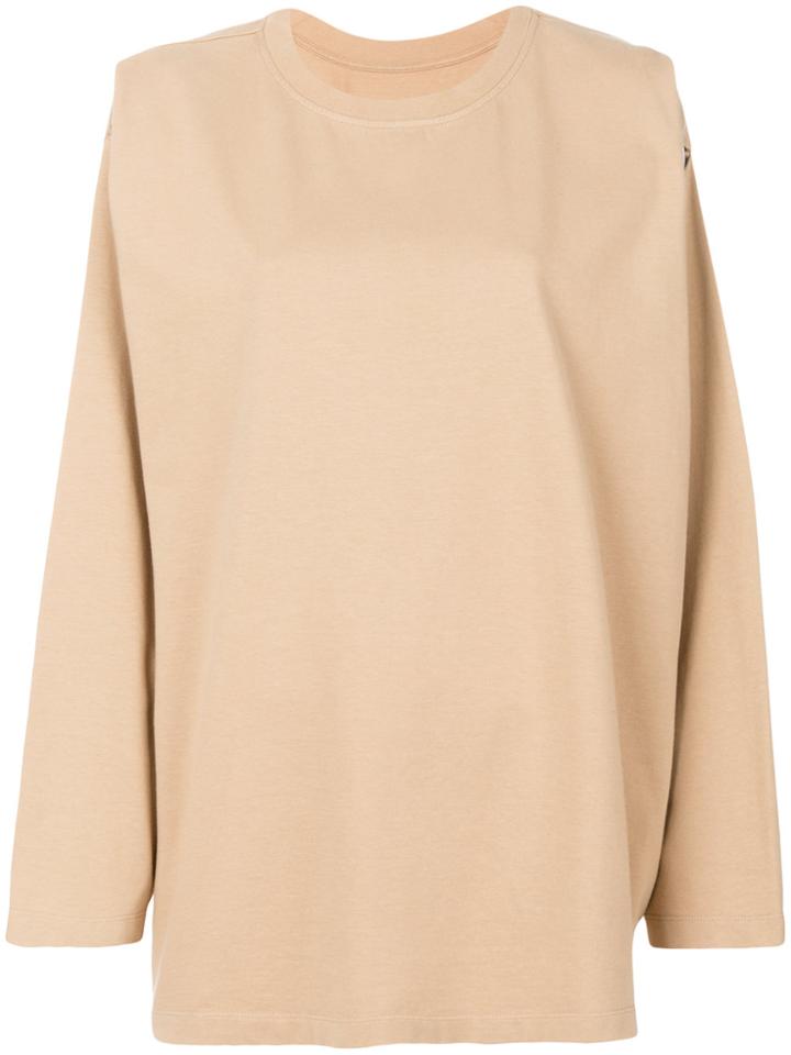 Mm6 Maison Margiela Oversized Sweatshirt - Nude & Neutrals
