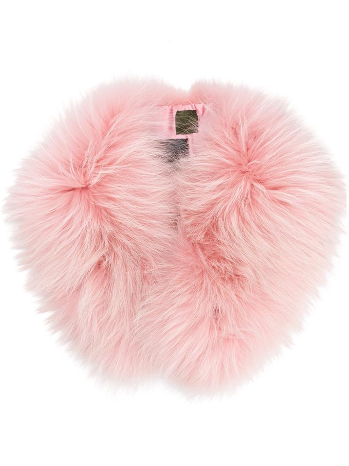 Mr & Mrs Italy Raccoon Fur Collar - Pink & Purple