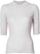 Maison Margiela - Fine Knit Ribbed Sweater - Women - Wool - Xs, Nude/neutrals, Wool