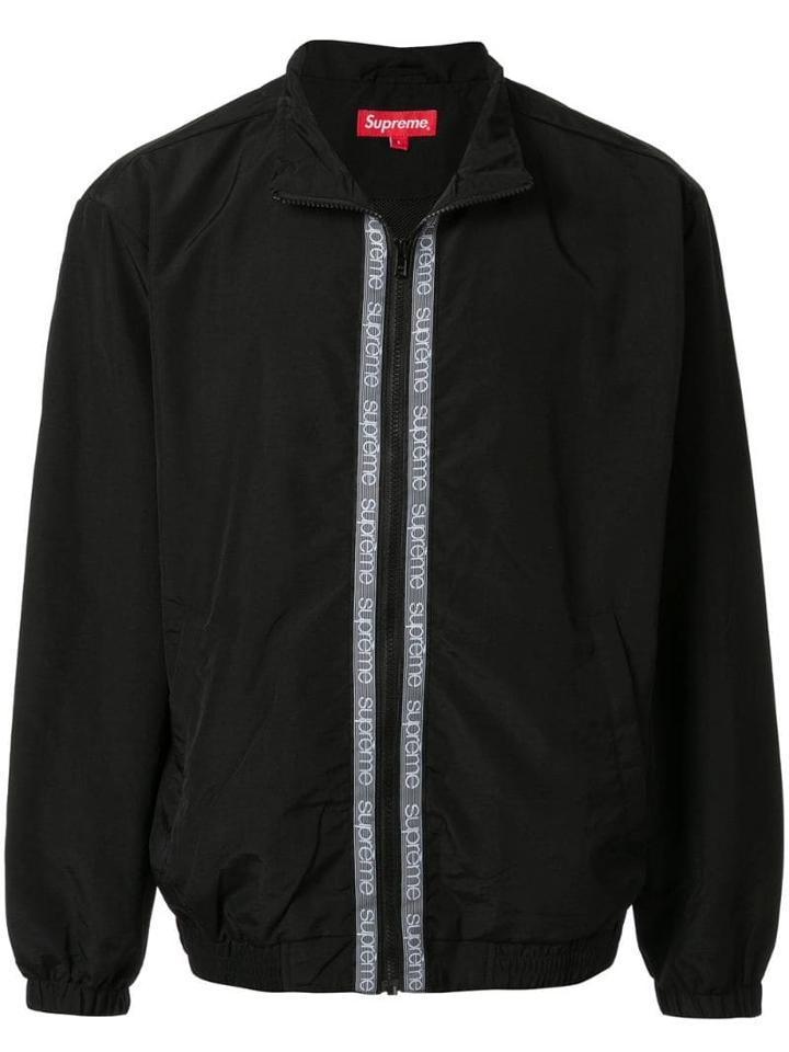 Supreme Logo Taping Track Jacket - Black