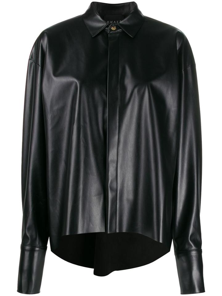 A.w.a.k.e. Mode Patent Effect Shirt - Black