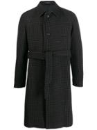 Tagliatore Houndstooth Single-breasted Coat - Brown
