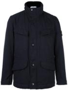 Stone Island Buttoned Jacket, Men's, Size: Small, Blue, Polyamide/polyester