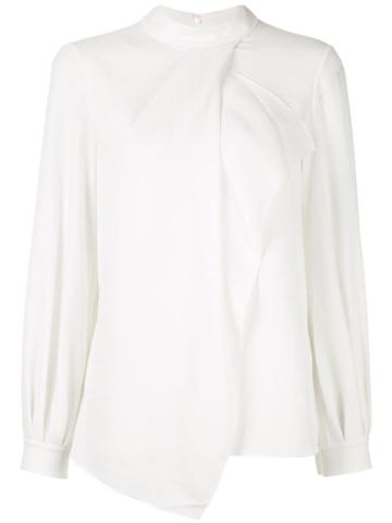 Portspure Front Drape Blouse - White