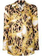 Versace Leopard Baroque Print Shirt - Brown