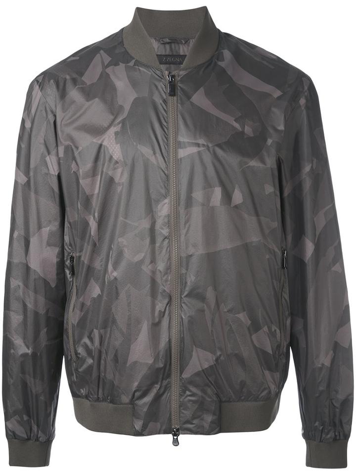 Z Zegna - Camouflage Bomber Jacket - Men - Polyamide/polyester - S, Green, Polyamide/polyester