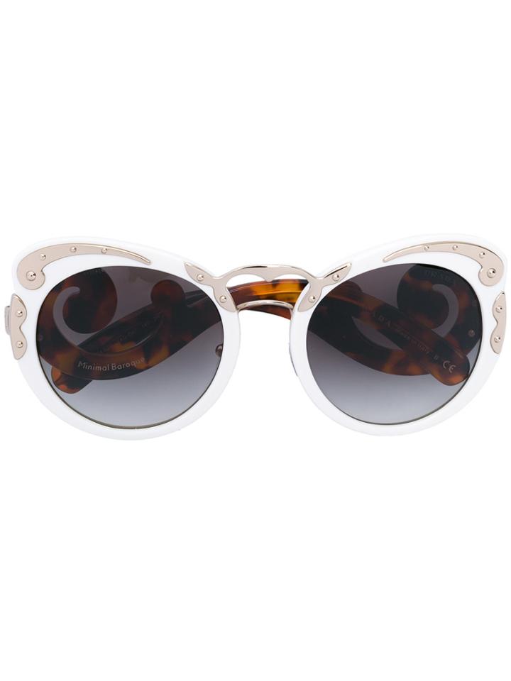 Prada Eyewear Round Sunglasses - White