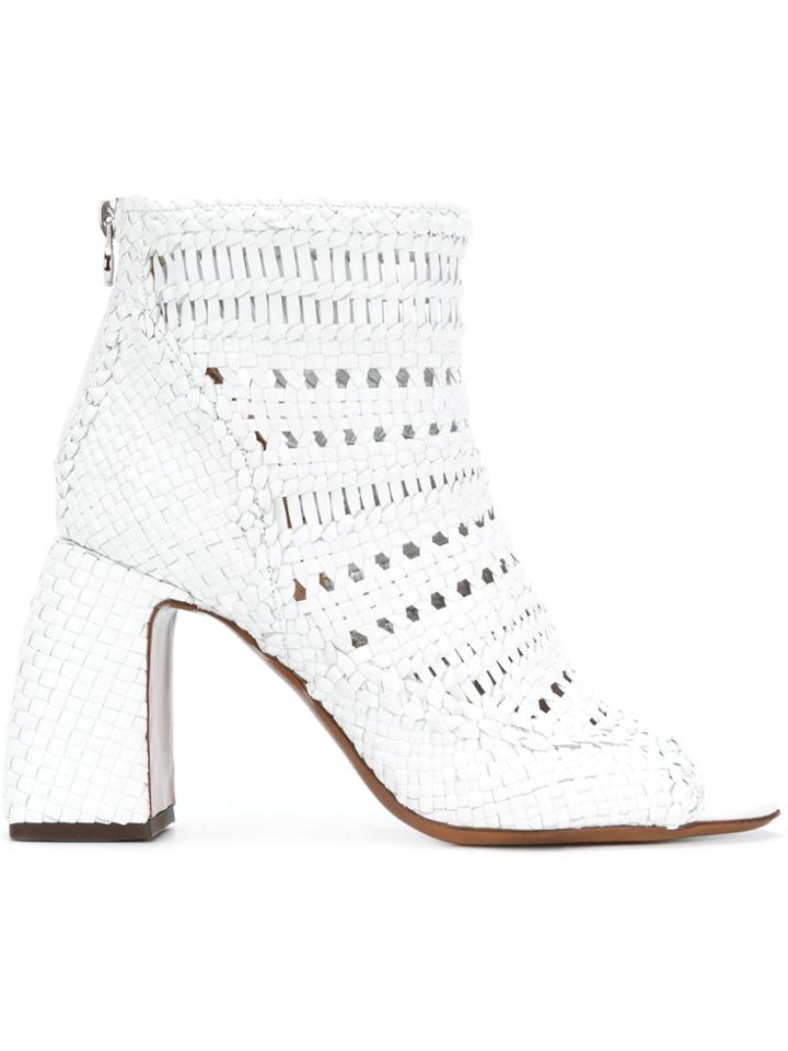 L'autre Chose Eyelet Detail Boots - White