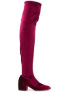 Sergio Rossi Milano Over The Knee Boots - Red