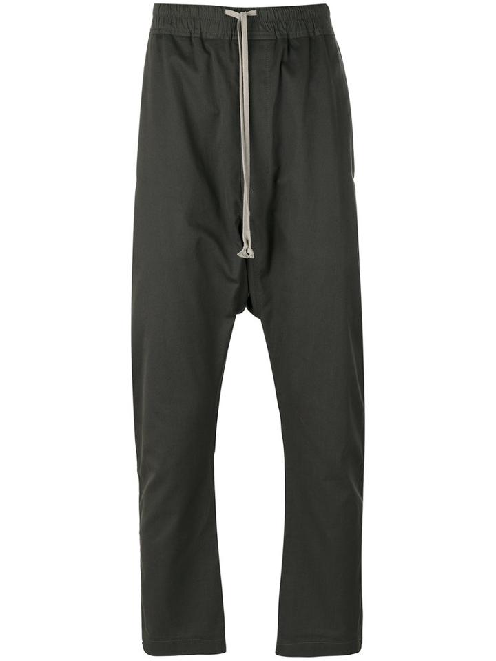 Rick Owens Drkshdw - Drawstring Drop-crotch Trousers - Men - Cotton - S, Grey, Cotton