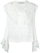 Philosophy Di Lorenzo Serafini - Frilled Blouse - Women - Rayon/polyimide - 38, Women's, White, Rayon/polyimide