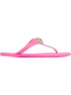 Versace Medusa Thong Strap Sandals, Women's, Size: 36, Pink/purple, Pvc