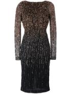Rachel Gilbert Amabel Sequin Ombré Dress - Black