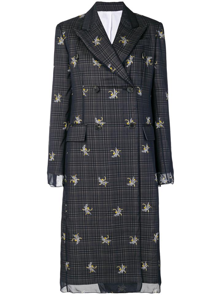 Calvin Klein Floral Details Coat - Blue
