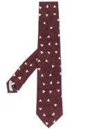 Issey Miyake Geometric Print Tie - Red