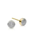 Monica Vinader Fiji Mini Button Stud Diamond Earrings - Gold