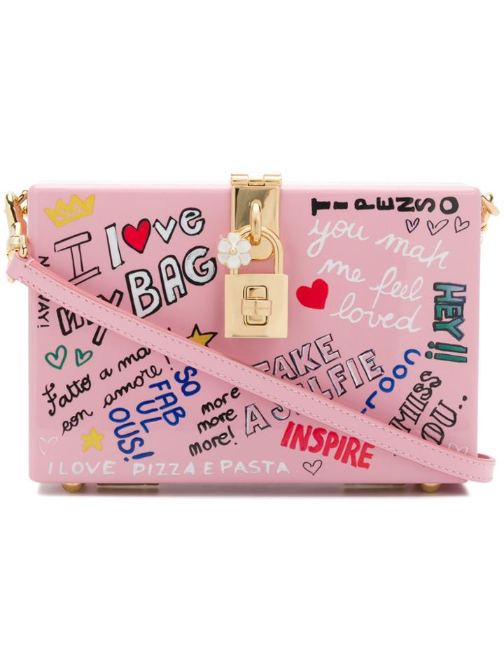 Dolce & Gabbana Dolce Box Clutch With Mural Print - Pink & Purple