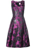 Carolina Herrera Embroidered Flared Dress - Pink & Purple