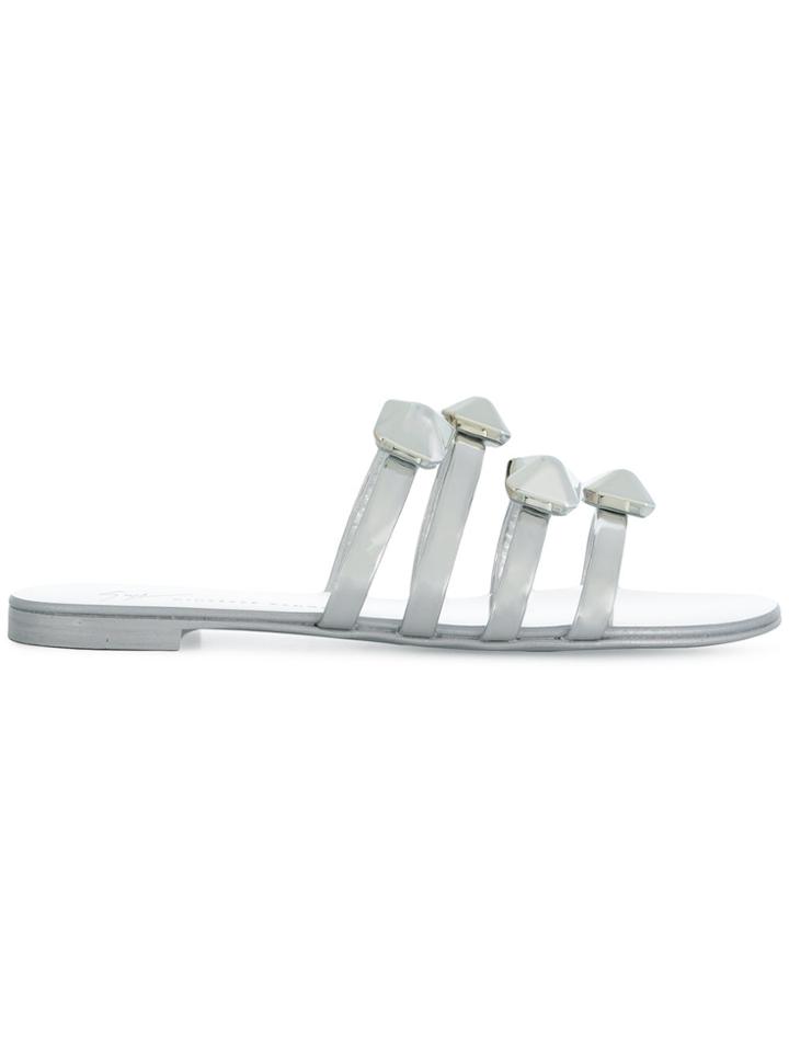 Giuseppe Zanotti Design Stud Strap Sandals - Metallic