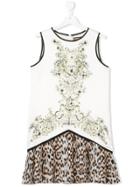 Roberto Cavalli Kids Leopard Print Dress - White