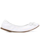 Montelpare Tradition Teen Embellished Bow Ballerinas - White