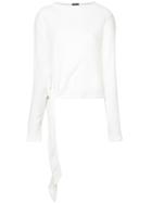 Elaidi Side-tied Knitted Top - White