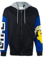 Moschino Patchwork Hoodie, Men's, Size: 50, Black, Cotton/polyester