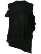 Maison Flaneur Ruffle-trimmed Knitted Top - Black